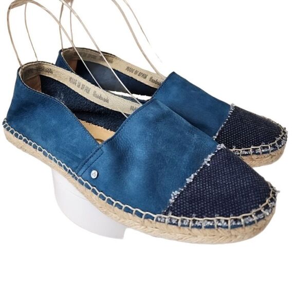 Sam Edelman- Krissy Leather Suede Mixed Media Canvas Espadrille Flats, Size 8 - Picture 7 of 13